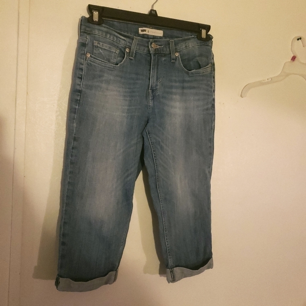 Levi's Womens Size 4 Capri Demin Cuffed Jeans Waist 27", 18" inseam